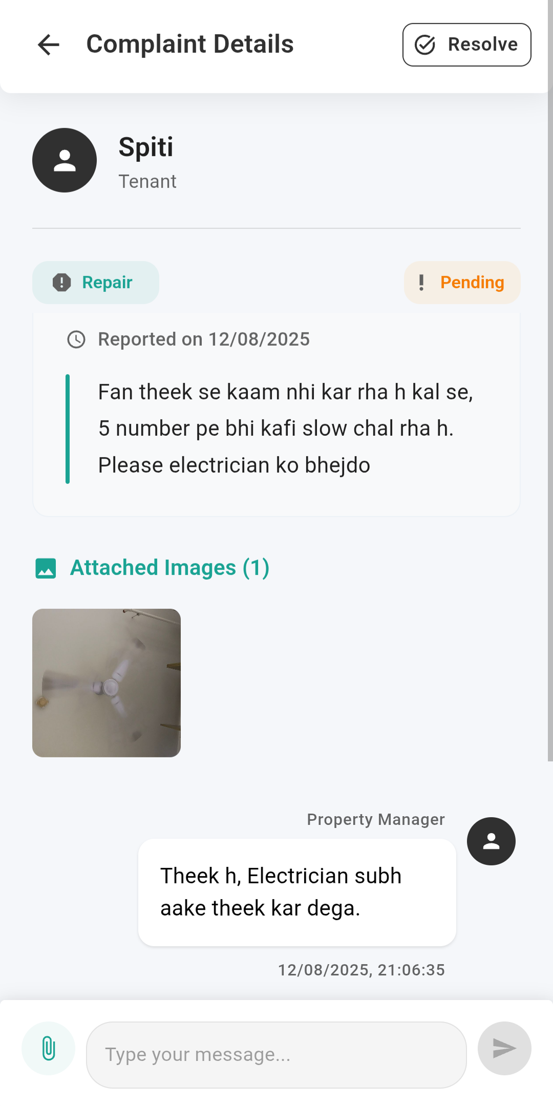 Property Management Interface