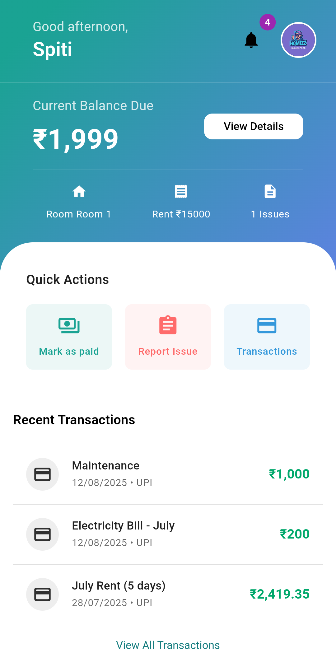 Property Management Interface